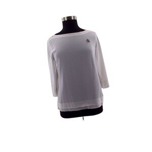 S. Oliver White Dragon Fly‎ Jeweled Shirt